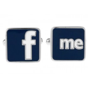 Butoni camasa argintii cu model Facebook